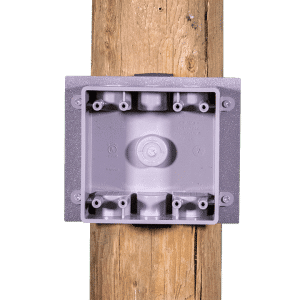 Universal Round Pole Adapter for a Double Duplex Box